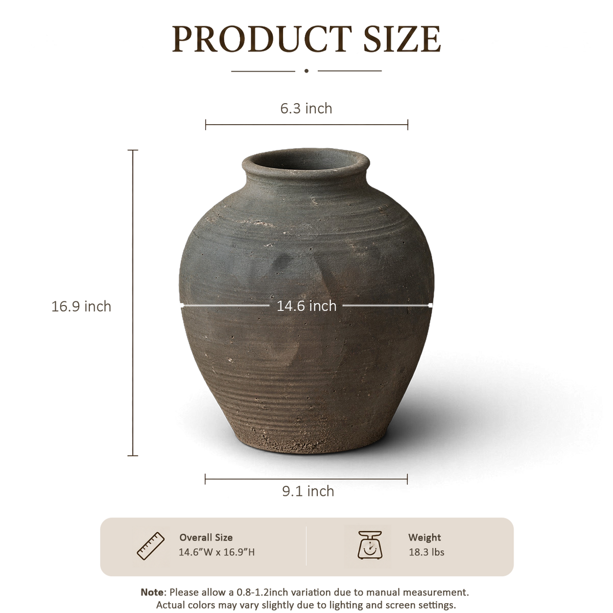 Brown Tapered Jar
