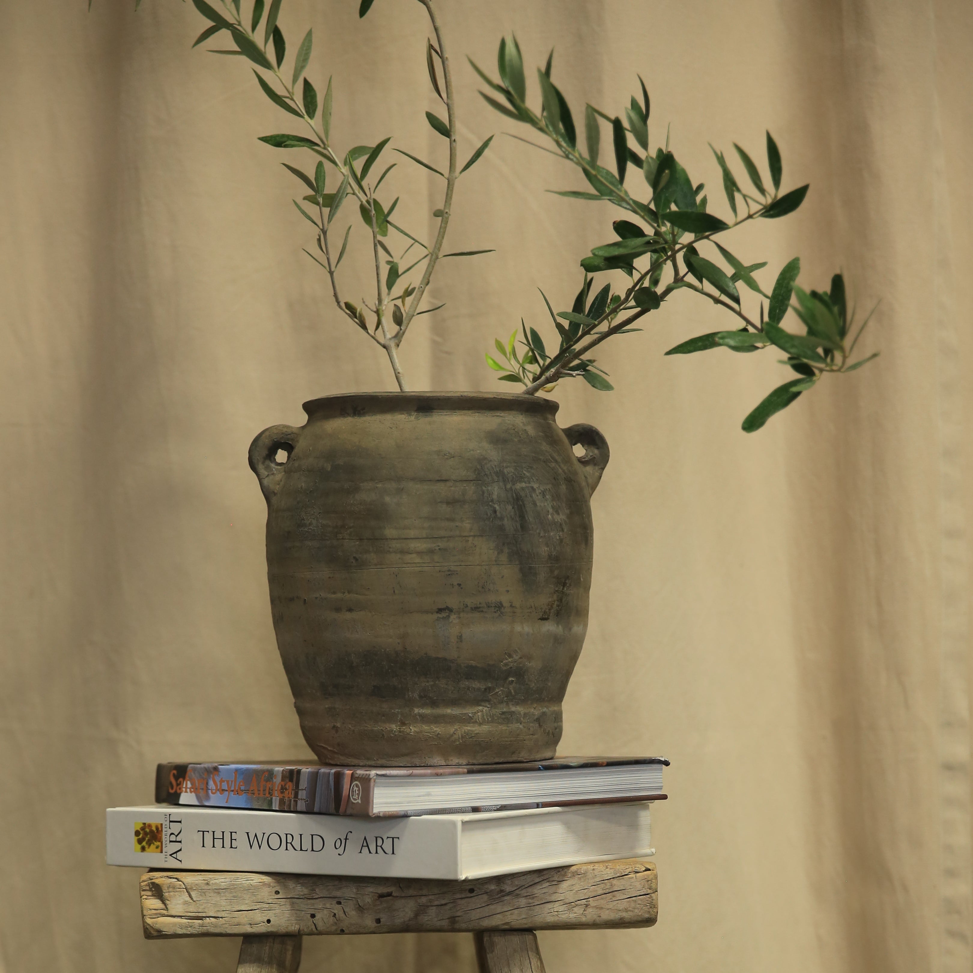 Two-Handled Clay Pot