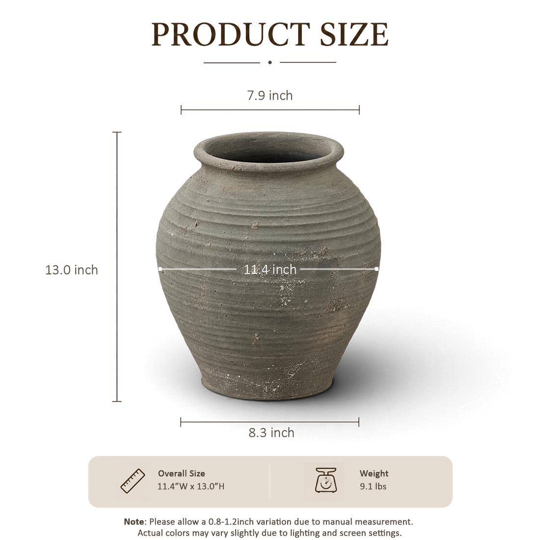 Gray Narrow-Neck Jar
