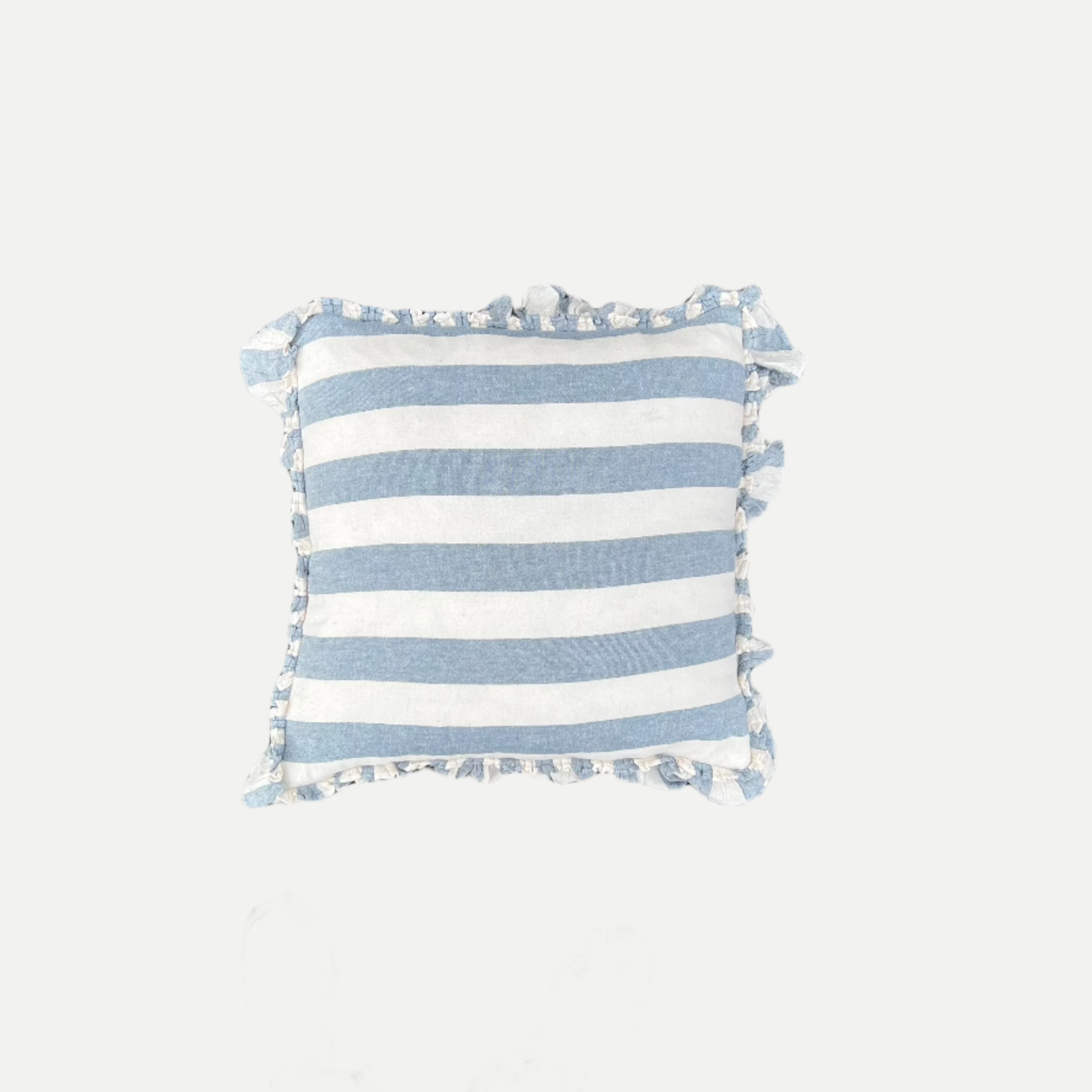 Striped Ruffled Edge Throw Pillow
