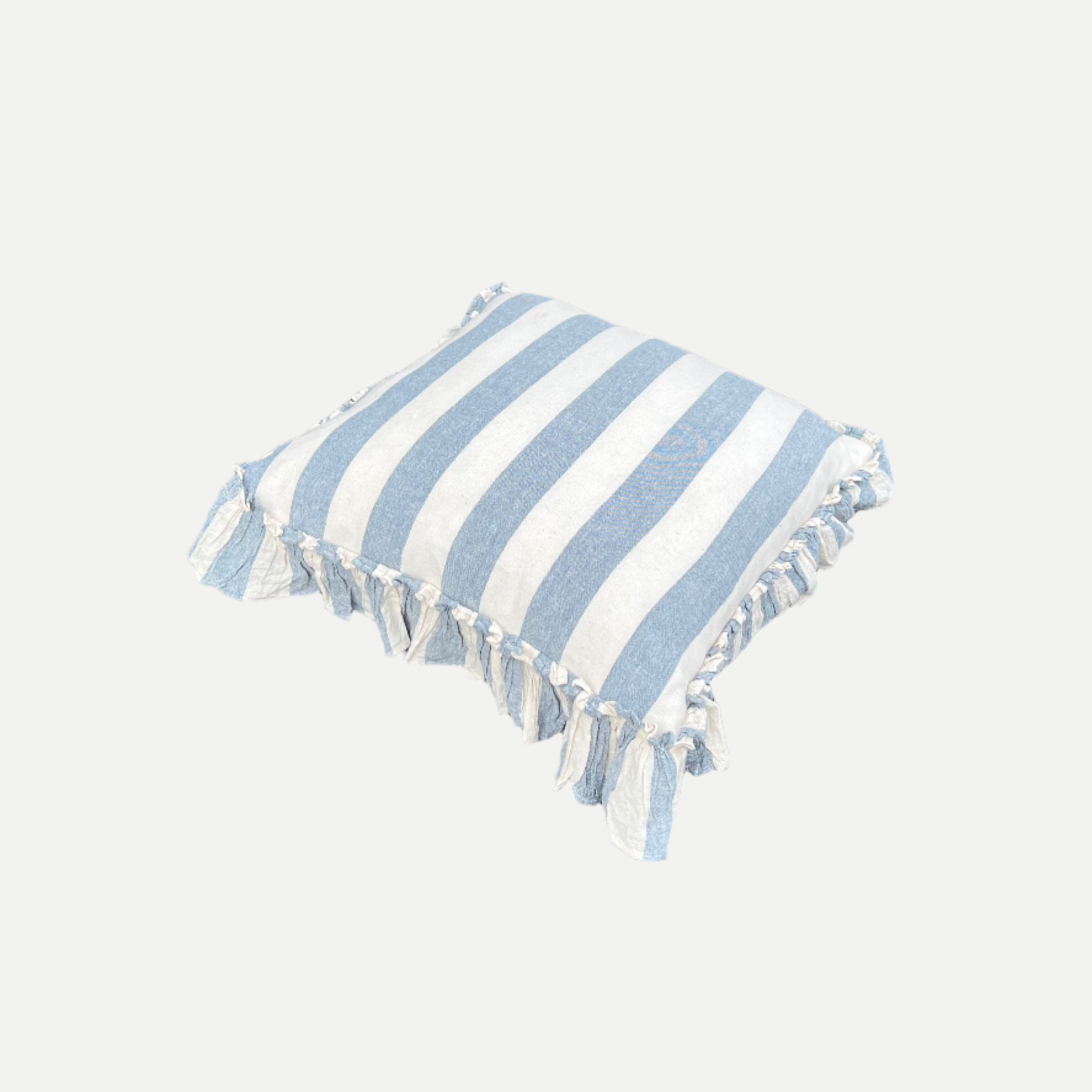 Striped Ruffled Edge Throw Pillow