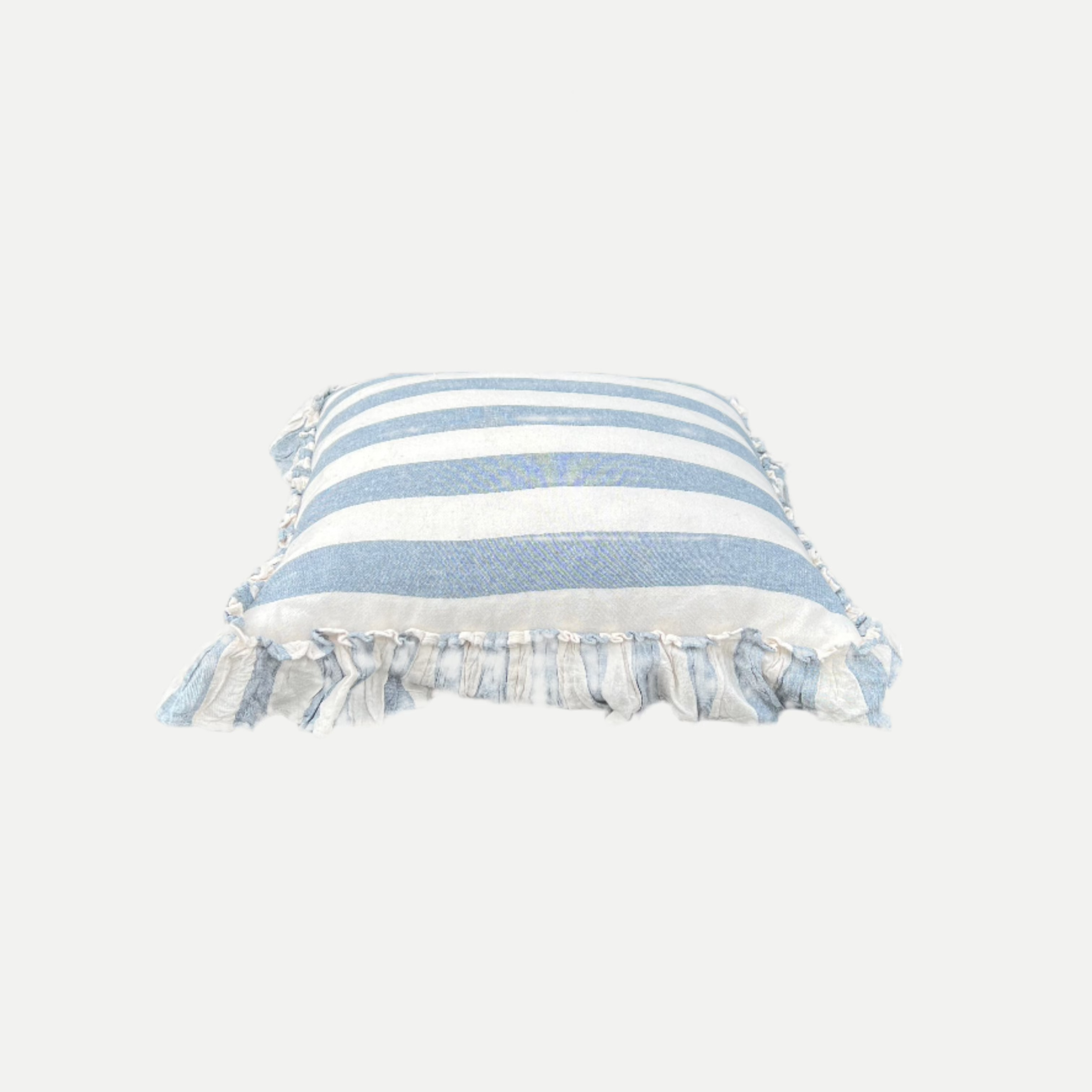 Striped Ruffled Edge Throw Pillow