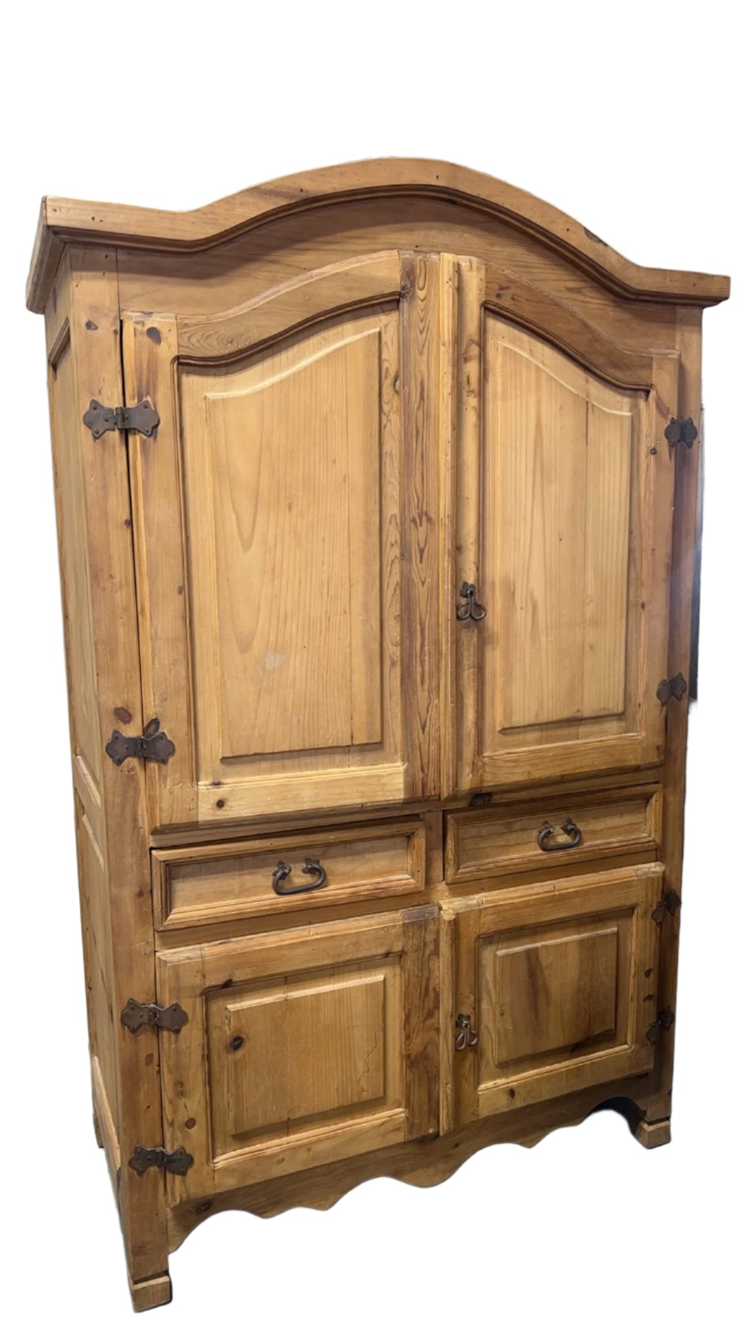 Rustic Solid Wood Armoire with Vintage Charm