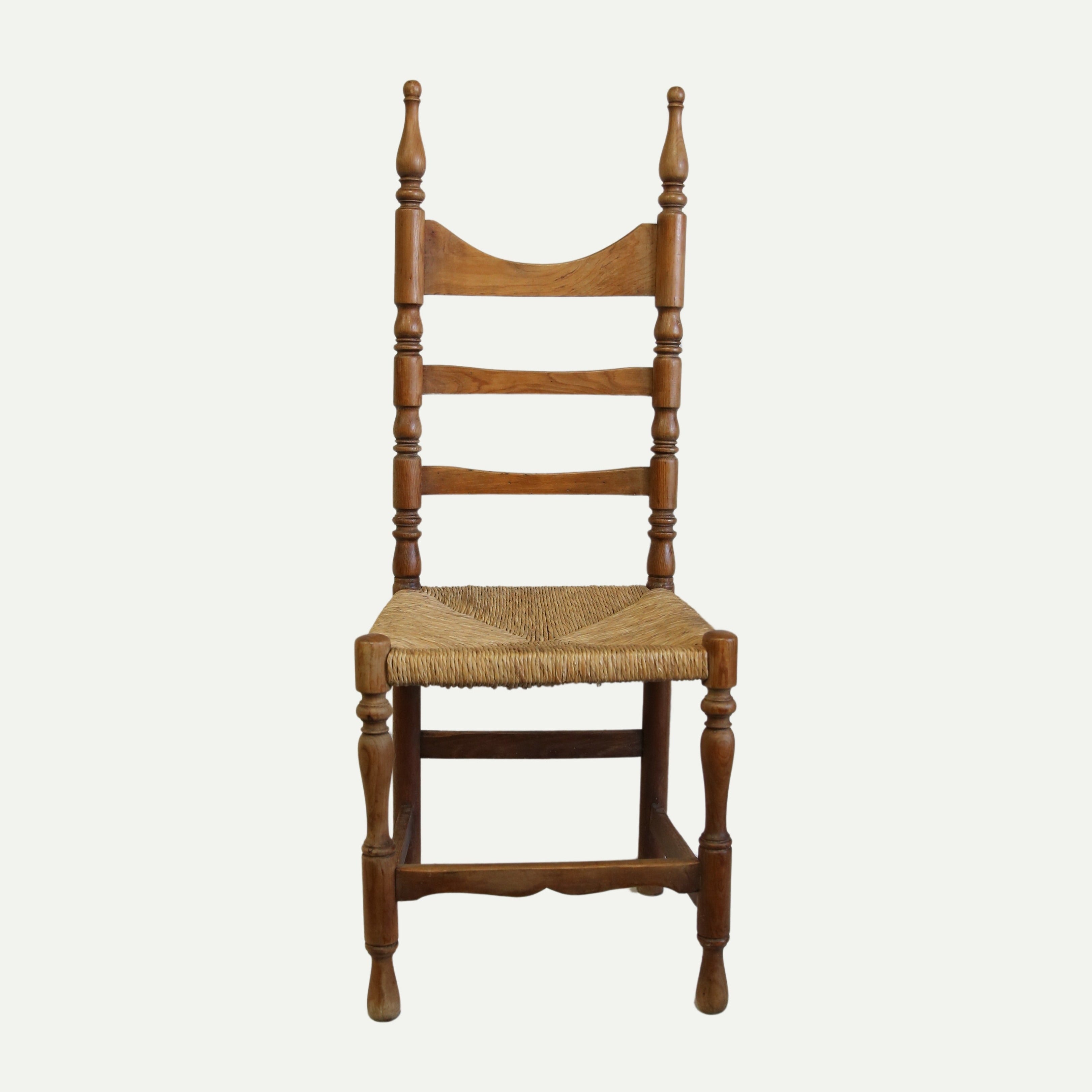 Ladder-Back Chair with Woven Rush Seat