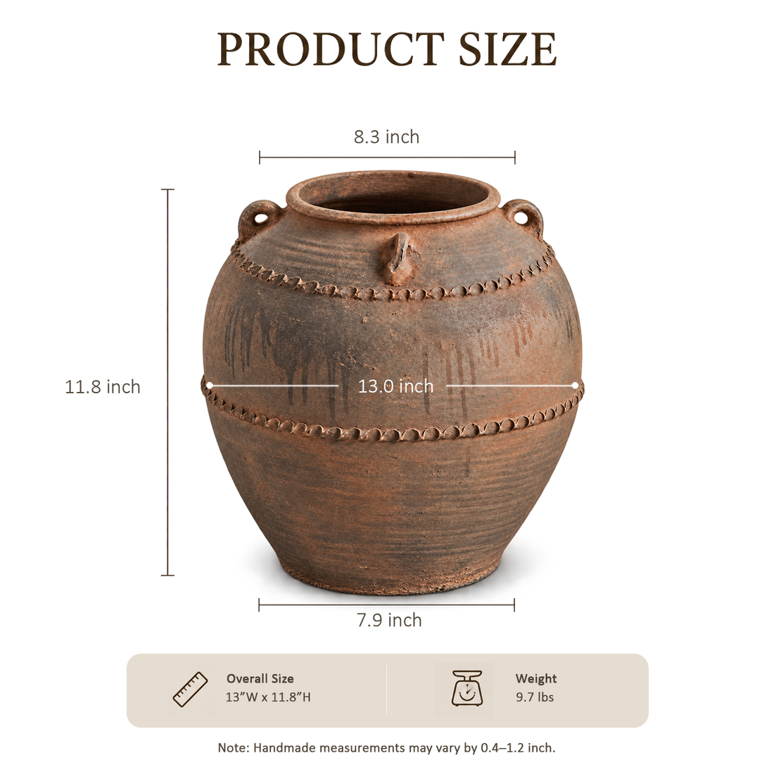 Red Clay Double-Handle Jar