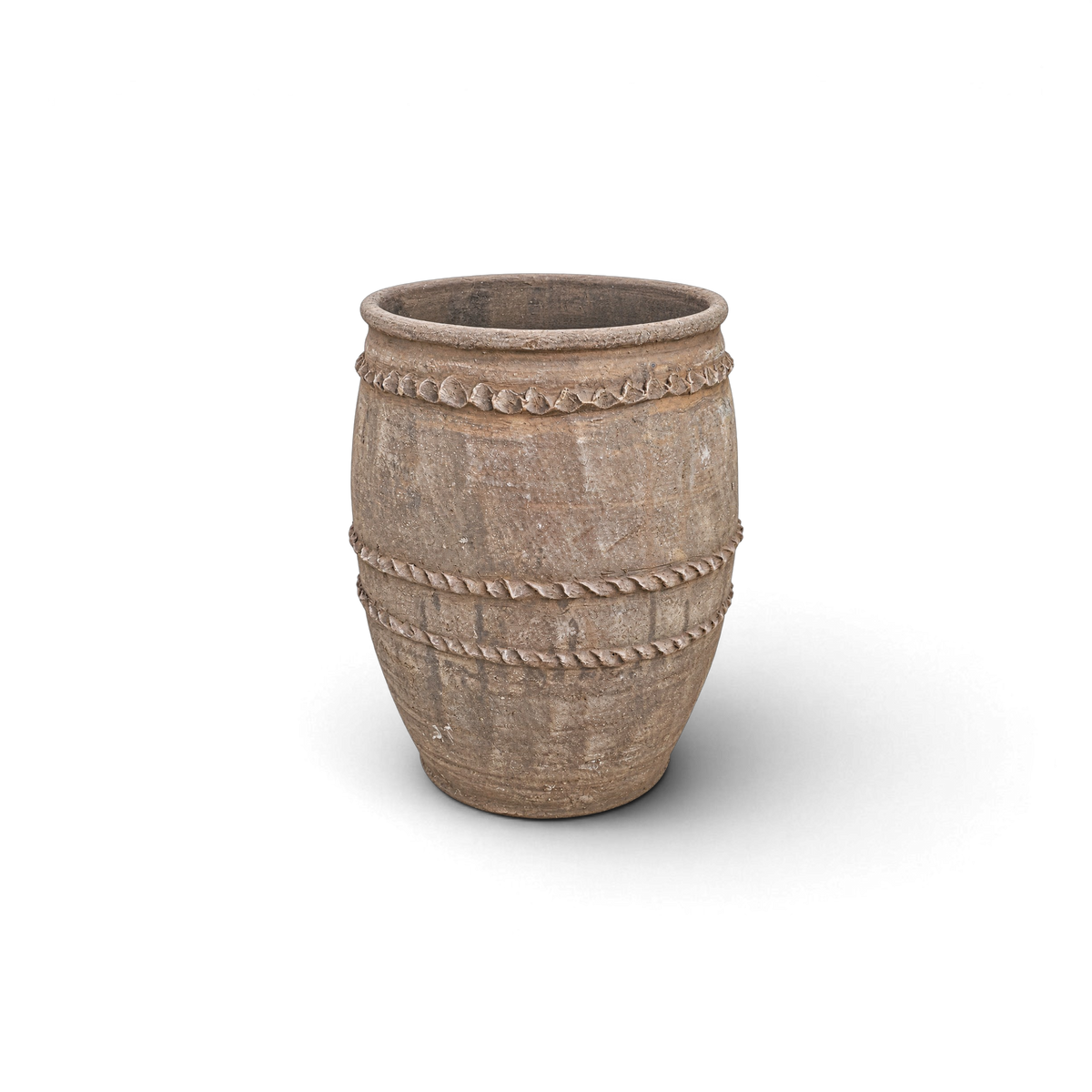 Taupe Carved Band Jar