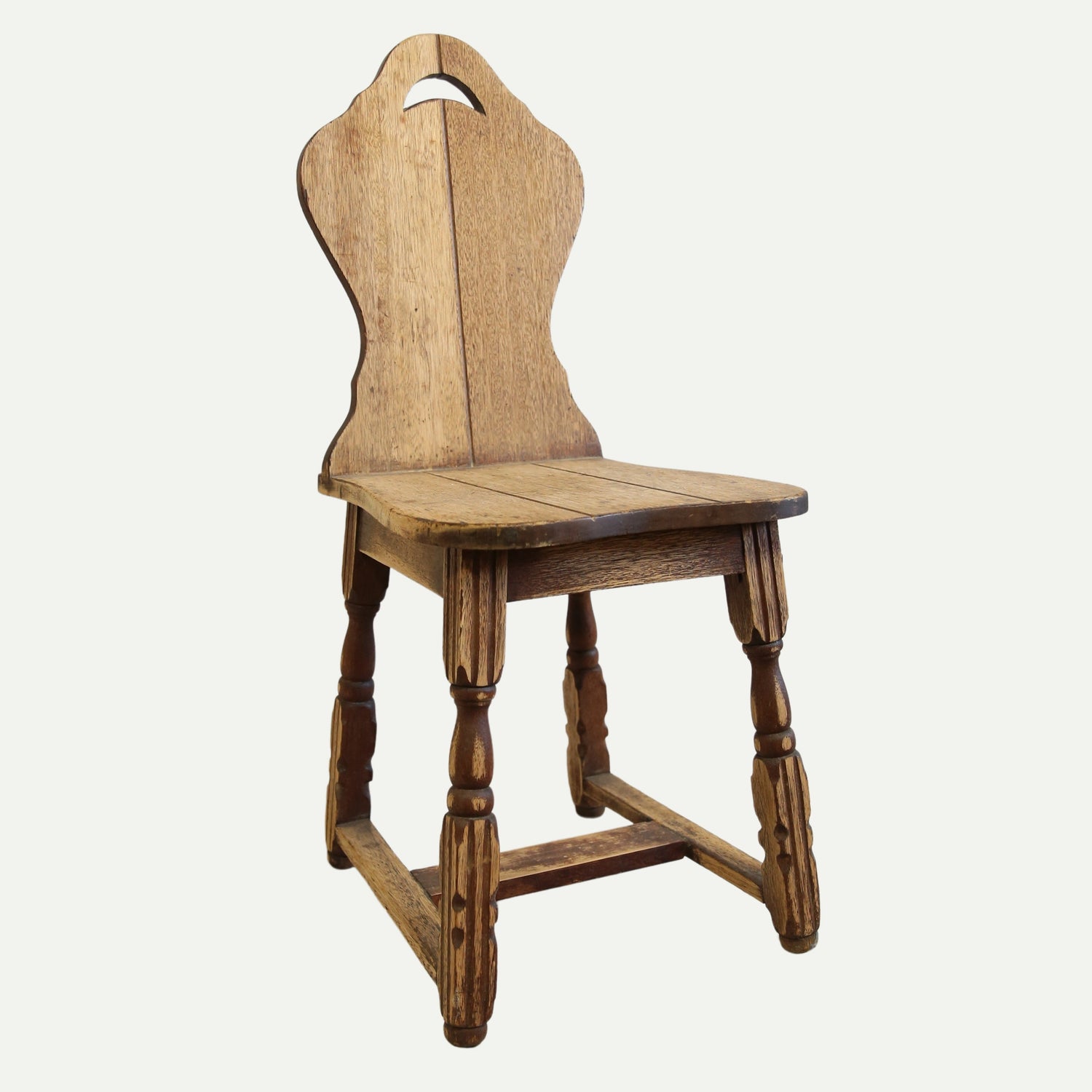 Wooden Chair with Carved Back