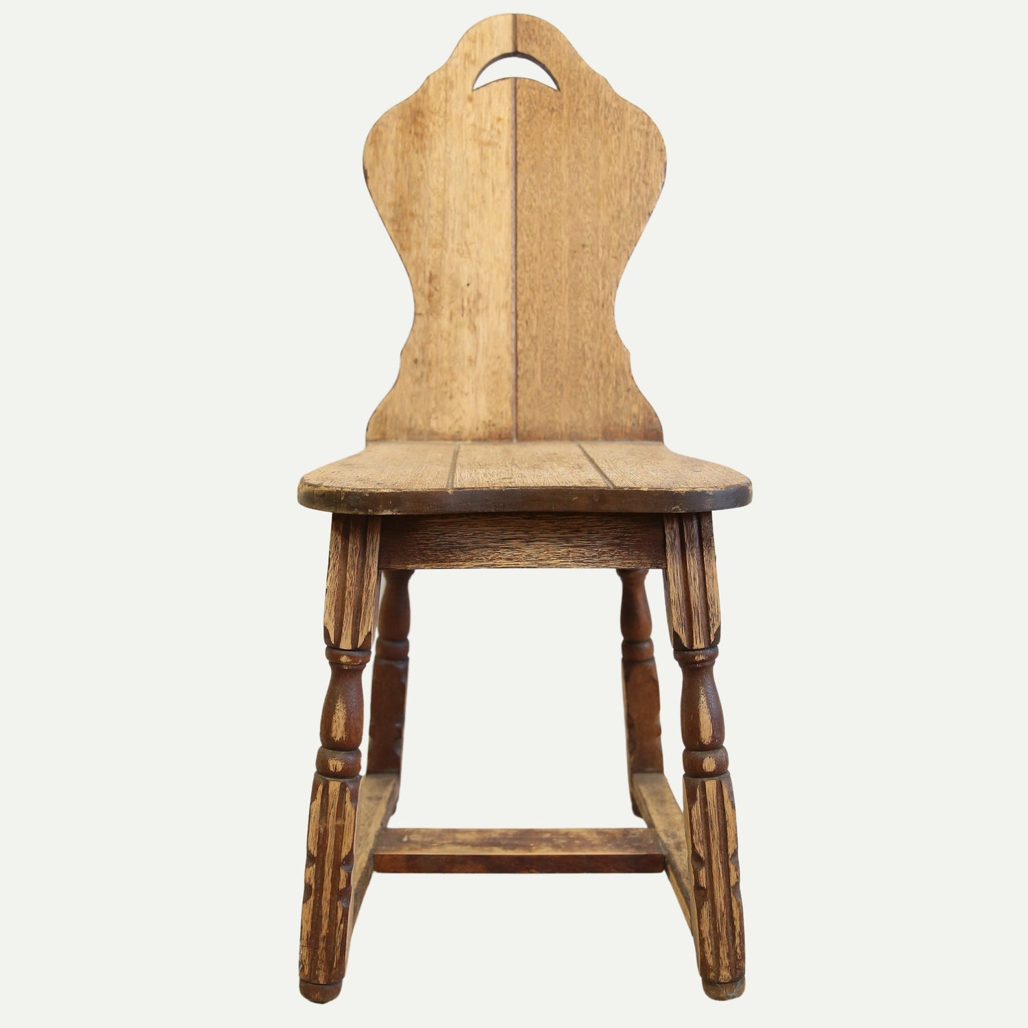 Wooden Chair with Carved Back