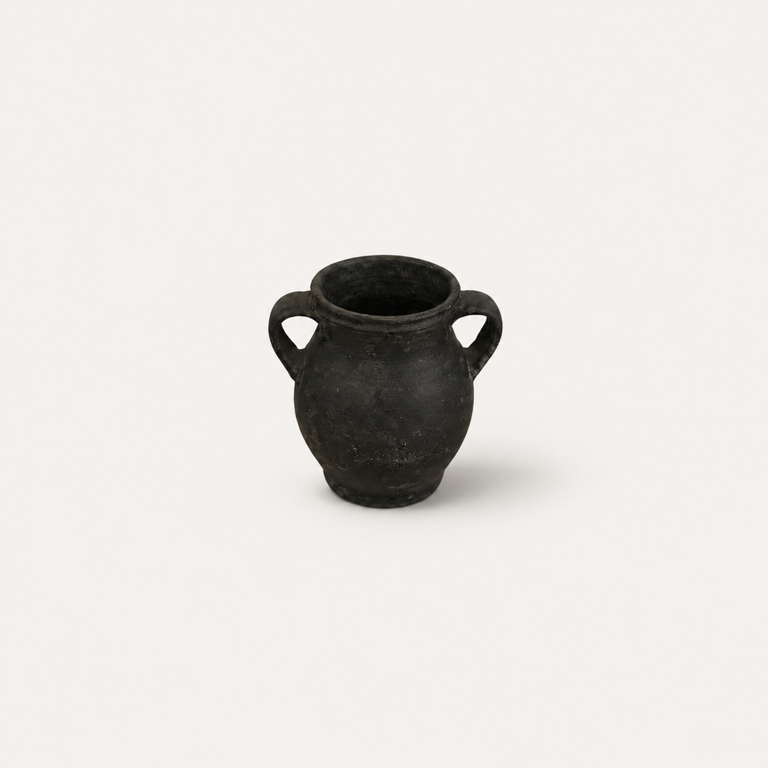 Black Clay Jar with Handles