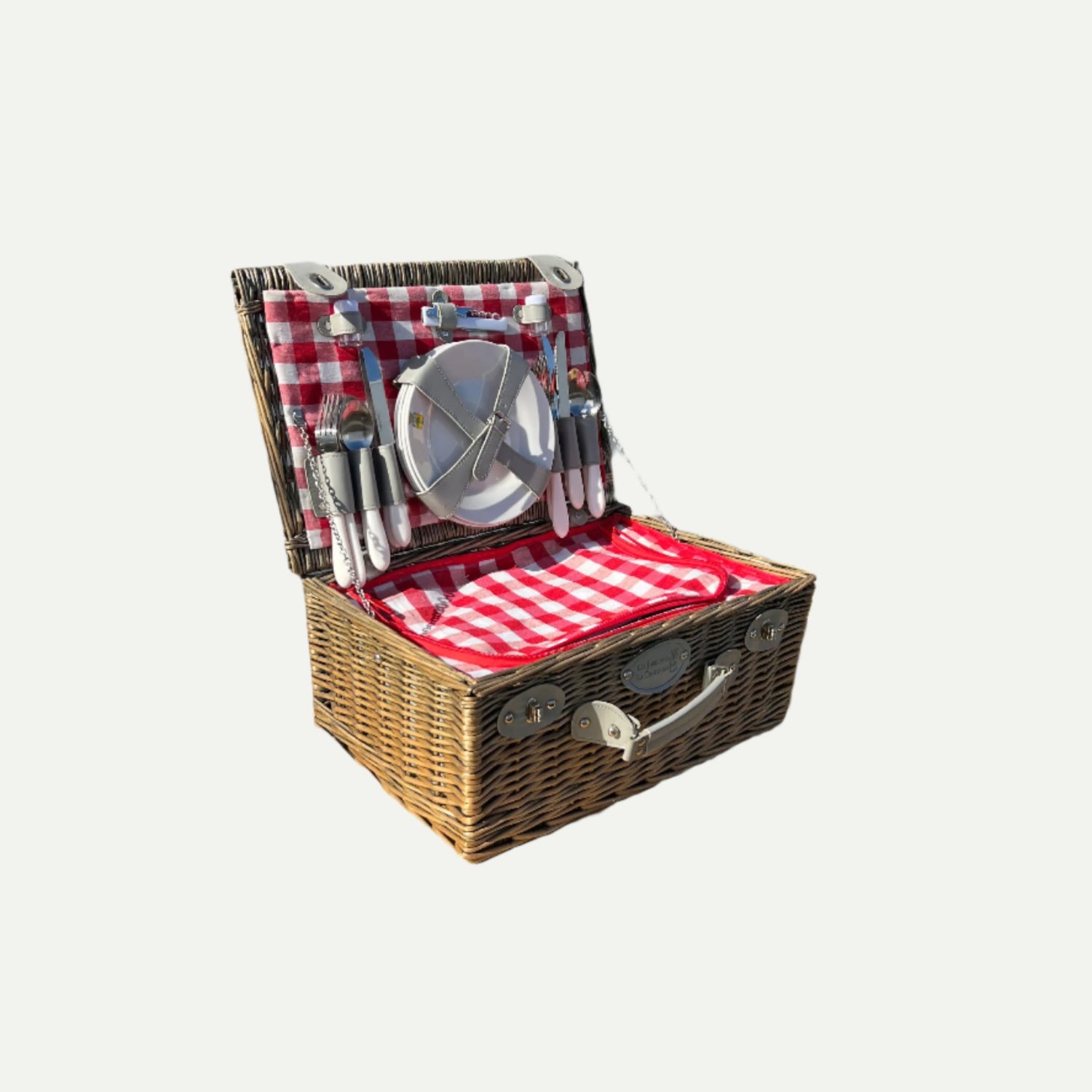 Wicker Picnic Basket with Dining Set
