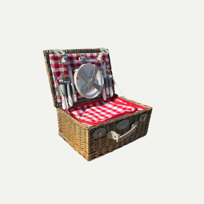Wicker Picnic Basket with Dining Set