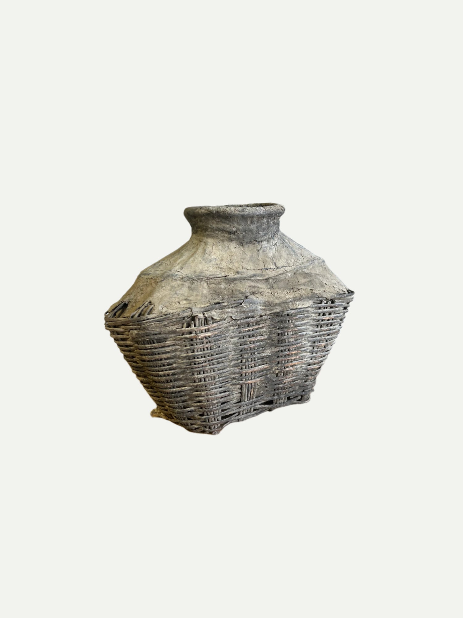 Rustic Woven and Clay Vessel