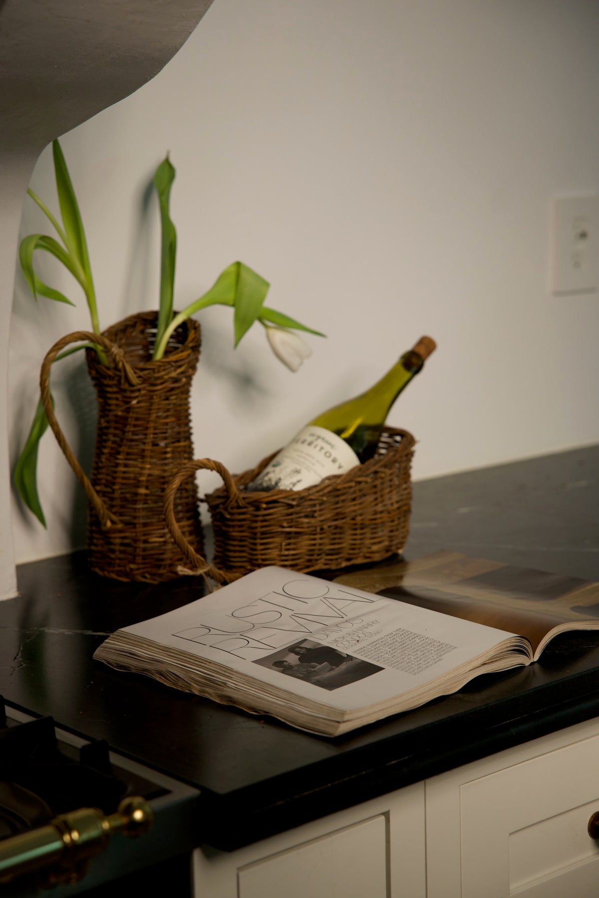 Slanted Rattan Vase
