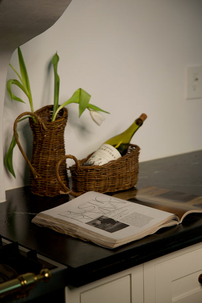 Slanted Rattan Vase