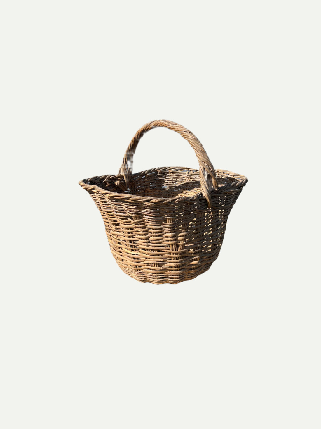 Handwoven Wicker Basket with Handle