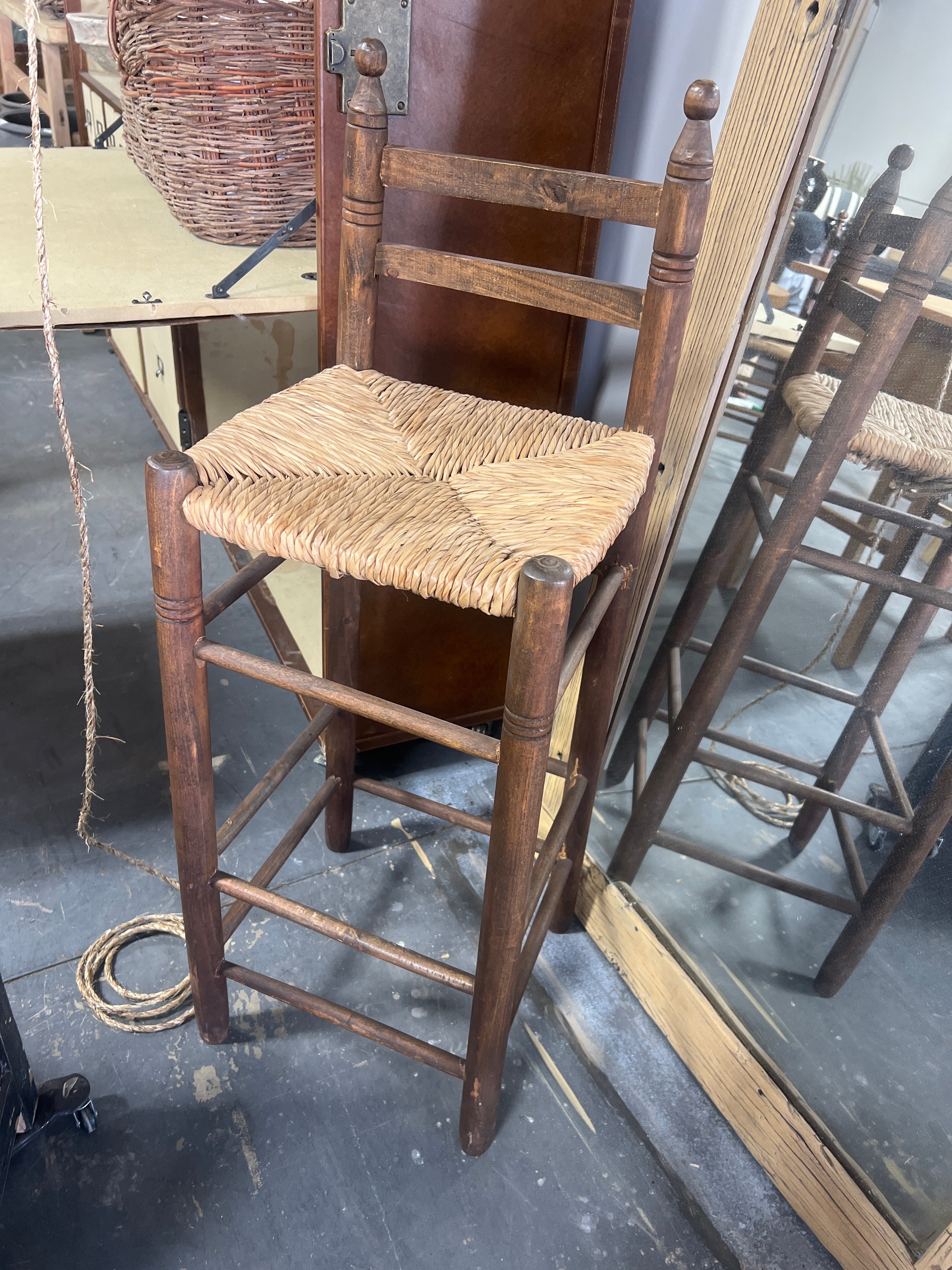 Wood counter chair