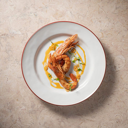 Dinner Plate White-Red