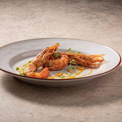 Dinner Plate White-Red