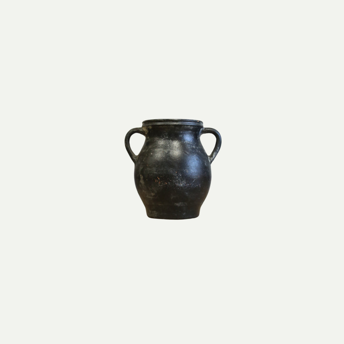 Black Clay Jar with Handles