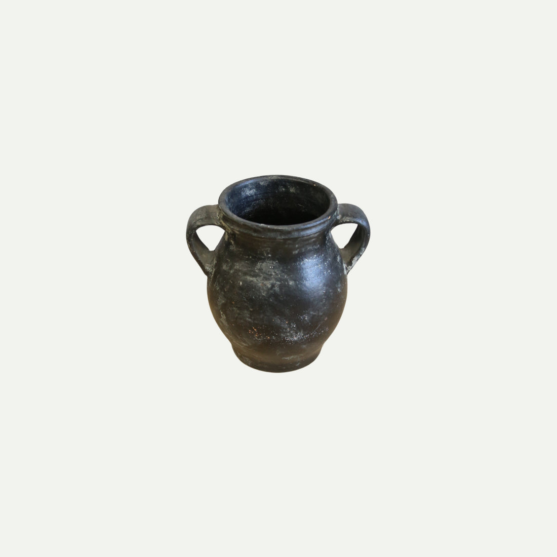 Black Clay Jar with Handles