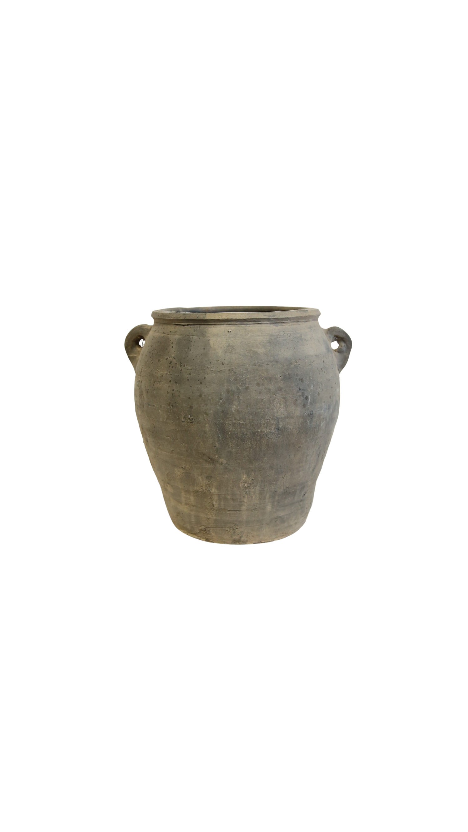 Black Clay Jar with Side Handles