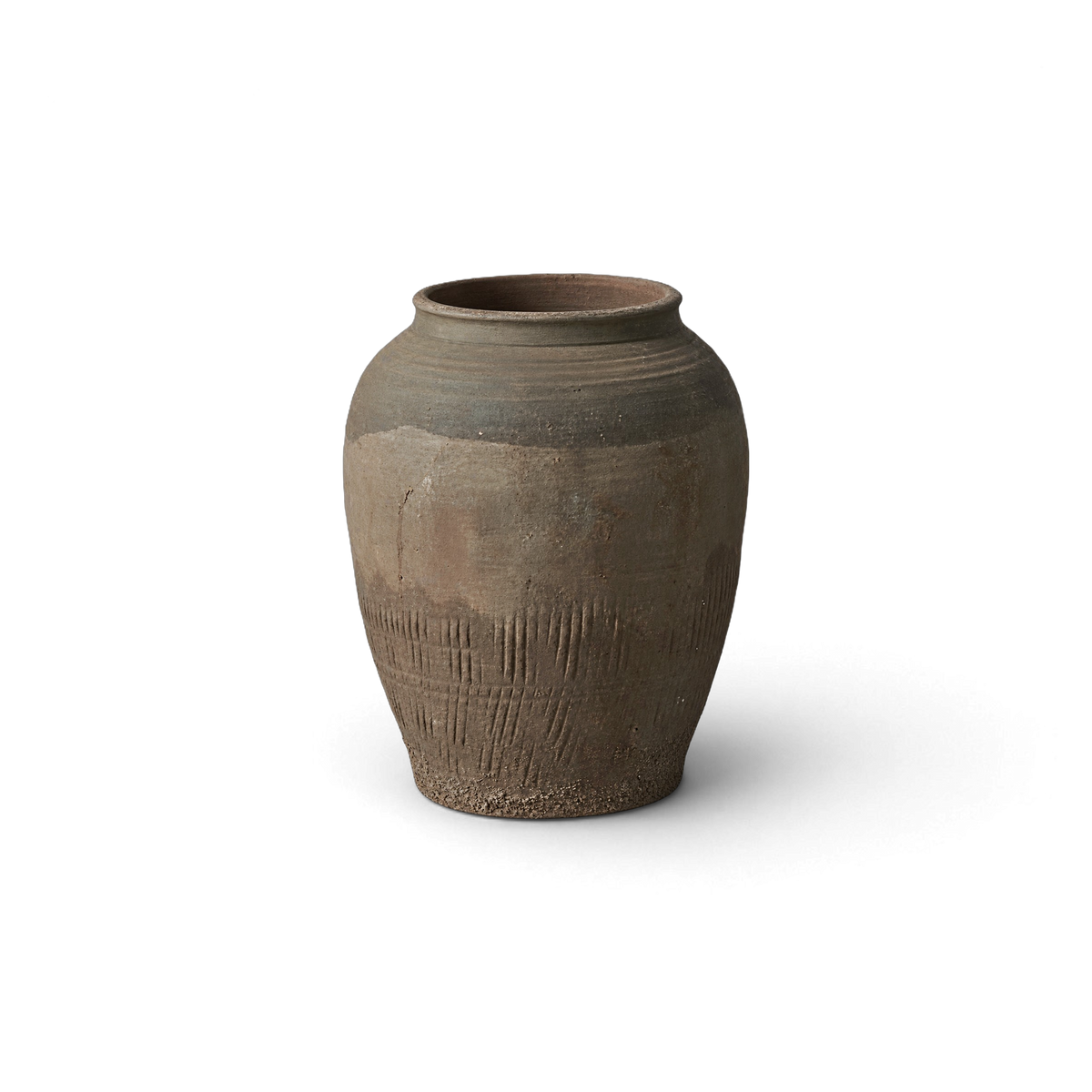 Brown Ribbed Jar II