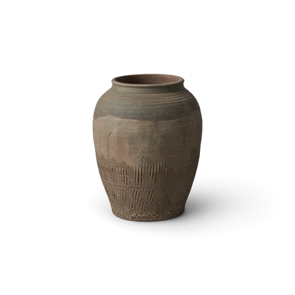 Brown Ribbed Jar II