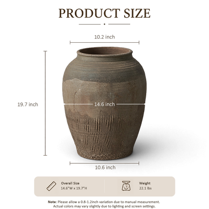Brown Ribbed Jar II