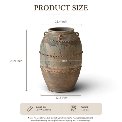 Brown Ribbed Jar I
