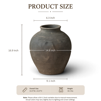 Brown Tapered Jar