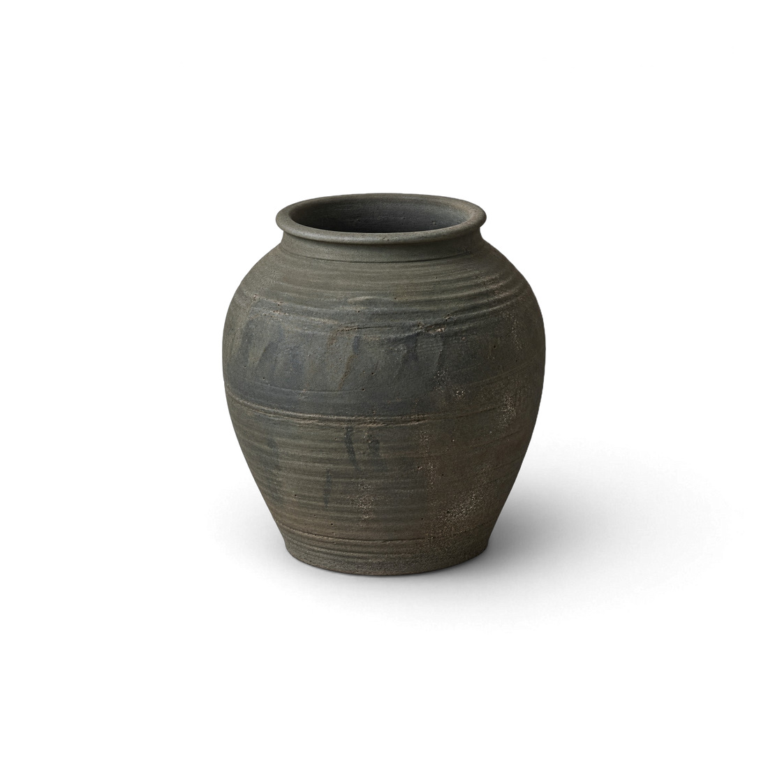Charcoal Ribbed Jar