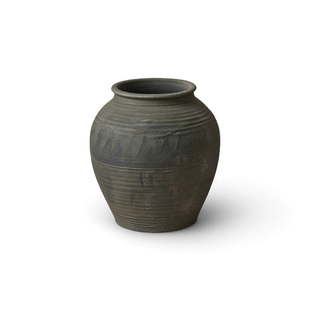 Charcoal Ribbed Jar