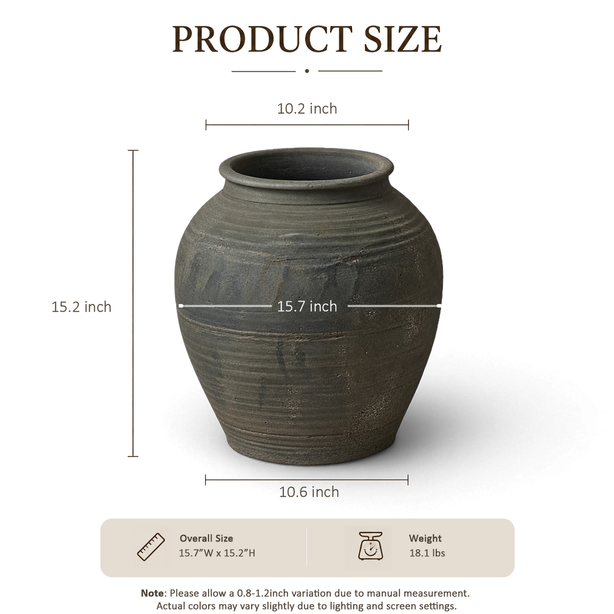 Charcoal Ribbed Jar