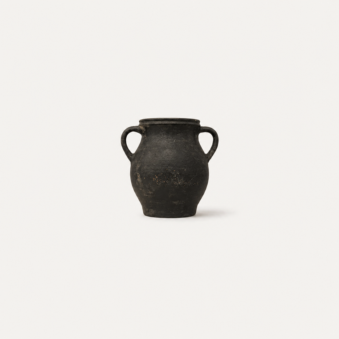 Black Clay Jar with Handles