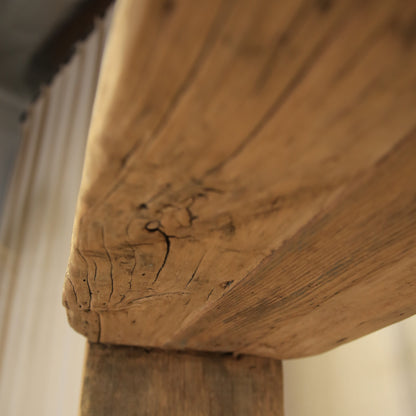 Close-up of a wooden surface with visible grain and texture