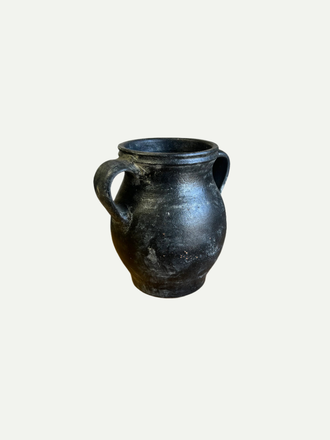 Black Clay Jar with Handles