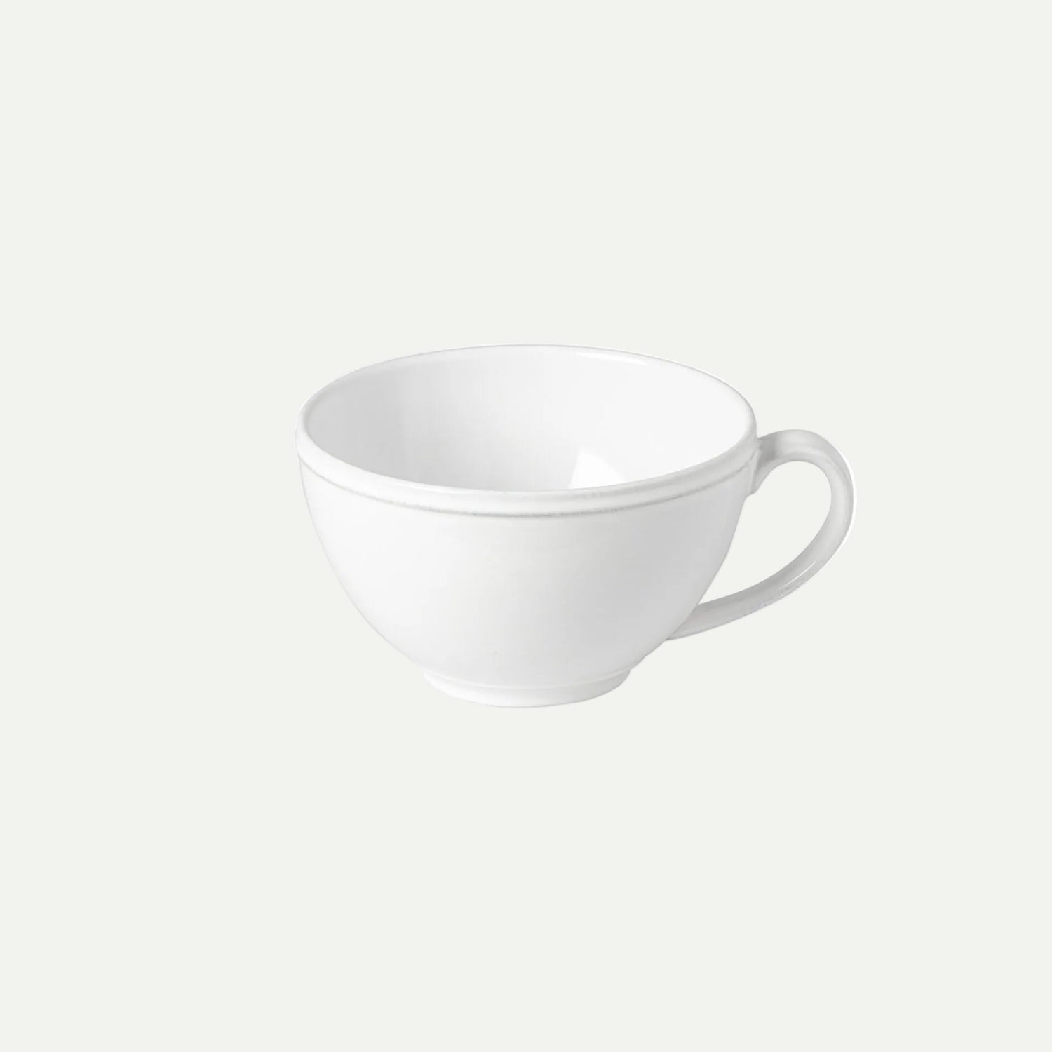 White ceramic teacup