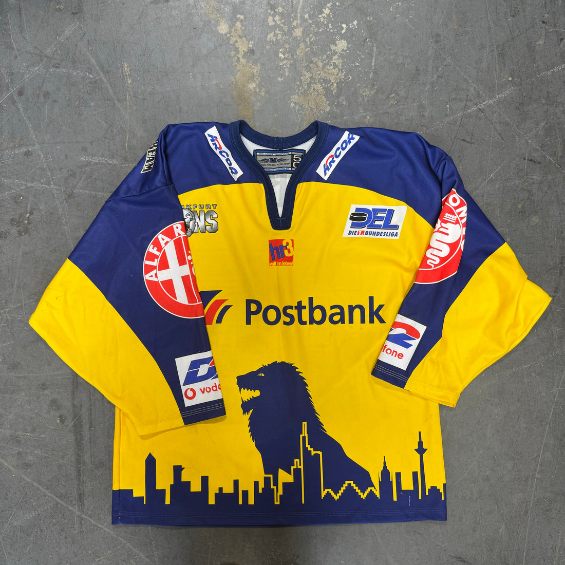 Frankfurt Lions Blue Hockey Jersey Vintage Mens 50 Vintage New Nwot Postbank