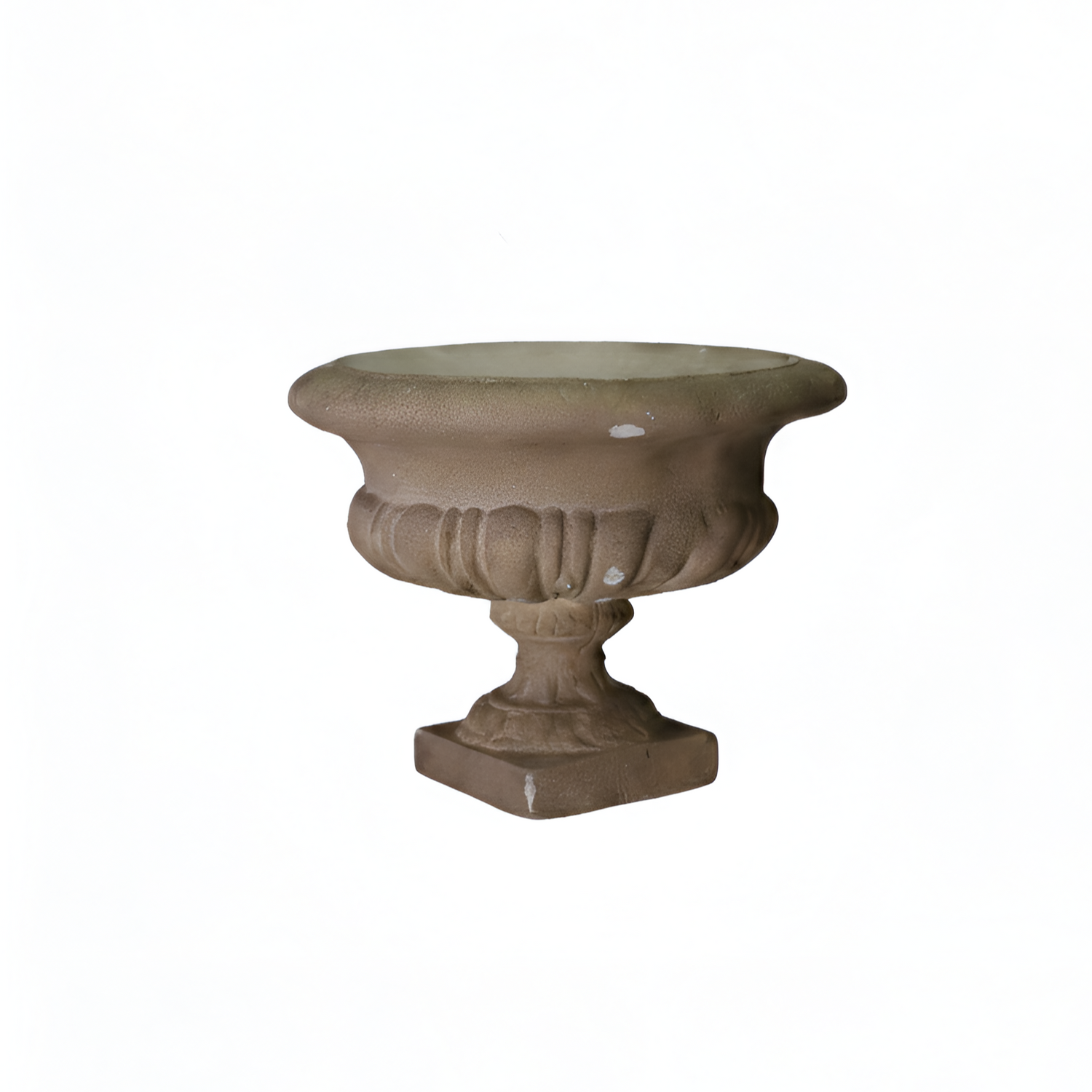 Decorative stone urn on a white background