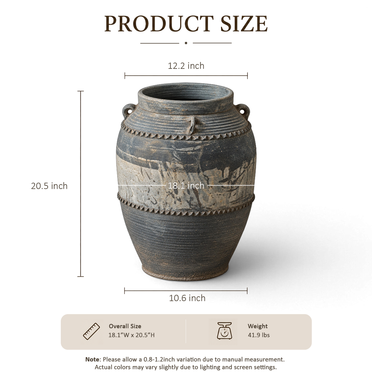 Gray Carved Band Jar