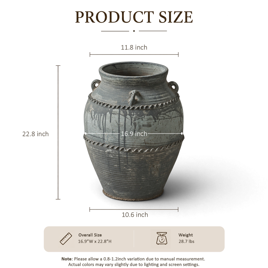 Gray Carved Shoulder Jar