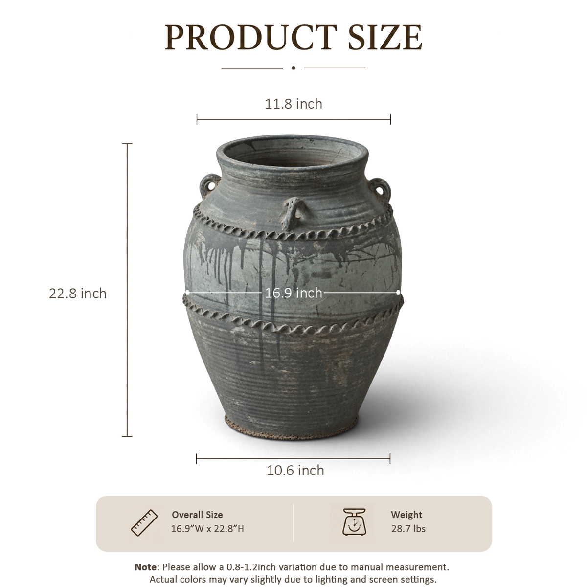 Gray Carved Shoulder Jar