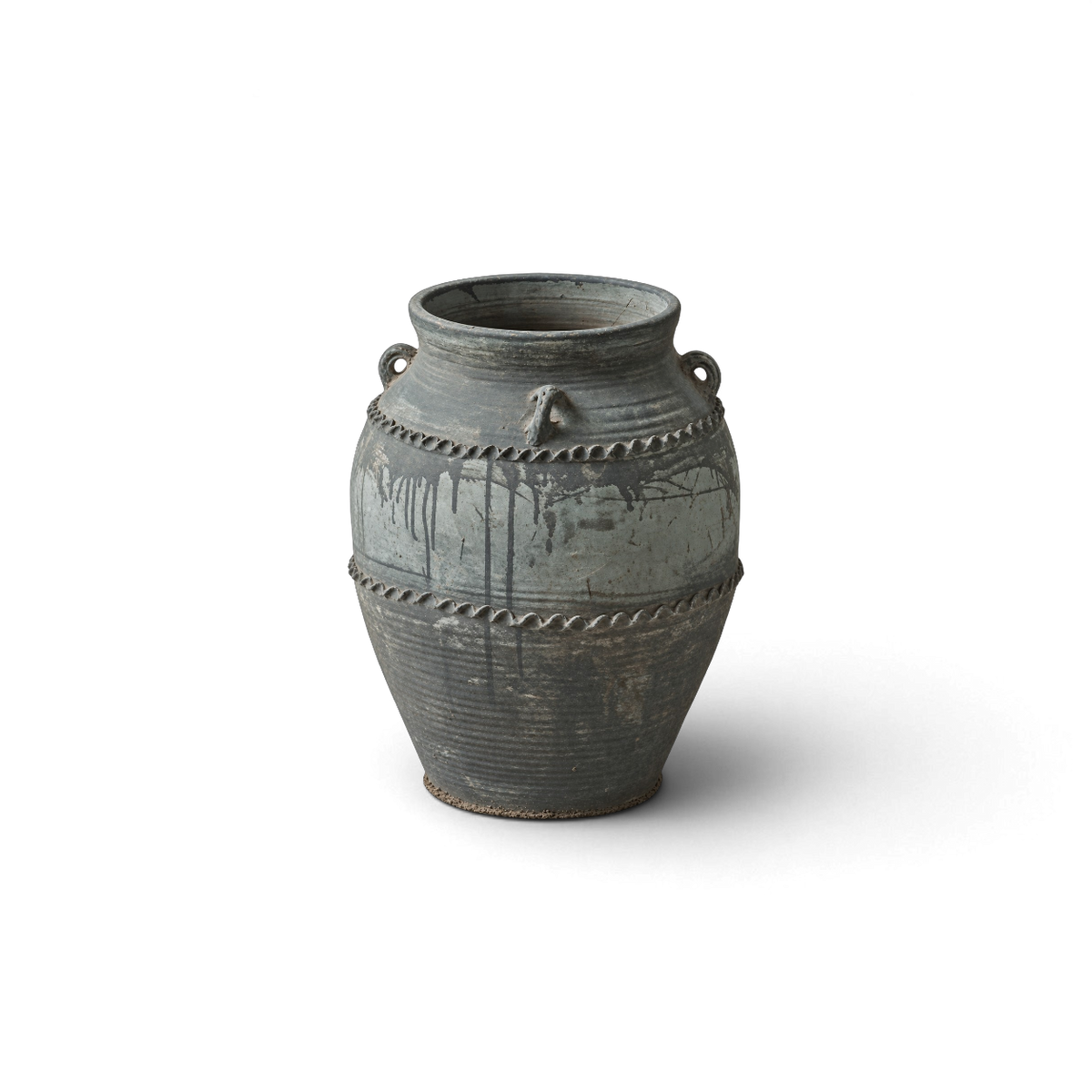 Gray Carved Shoulder Jar