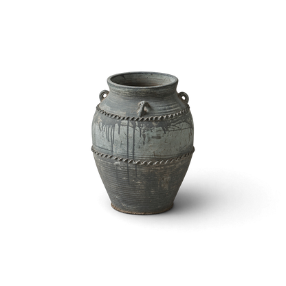 Gray Carved Shoulder Jar