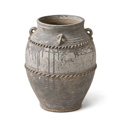 Gray Carved Shoulder Jar