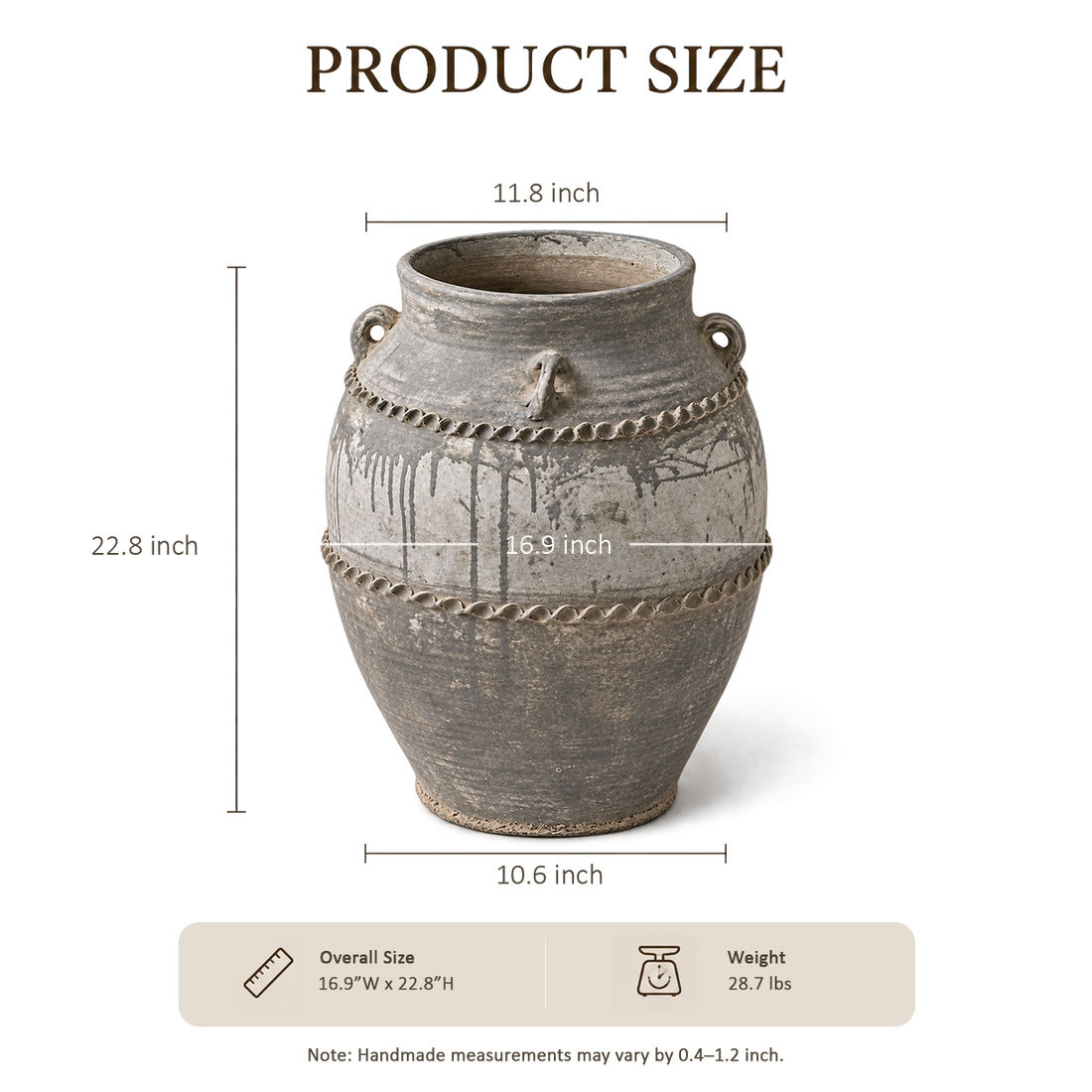 Gray Carved Shoulder Jar