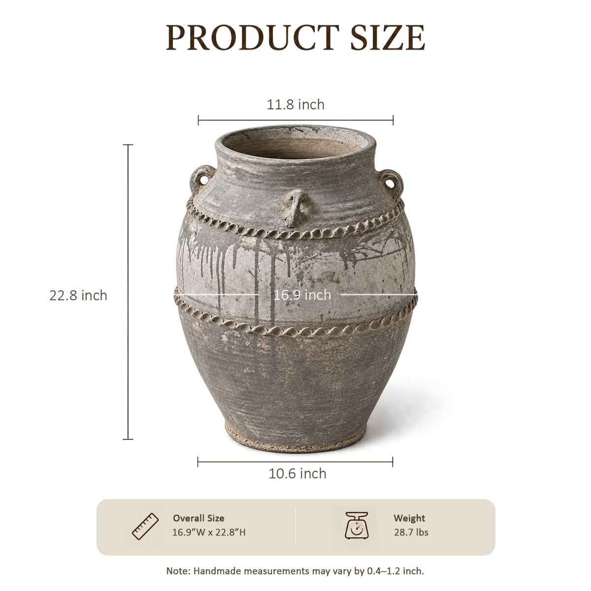 Gray Carved Shoulder Jar