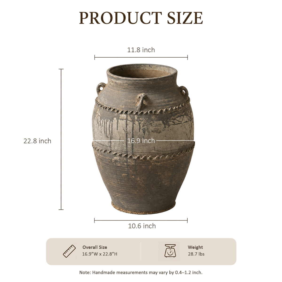 Gray Carved Shoulder Jar