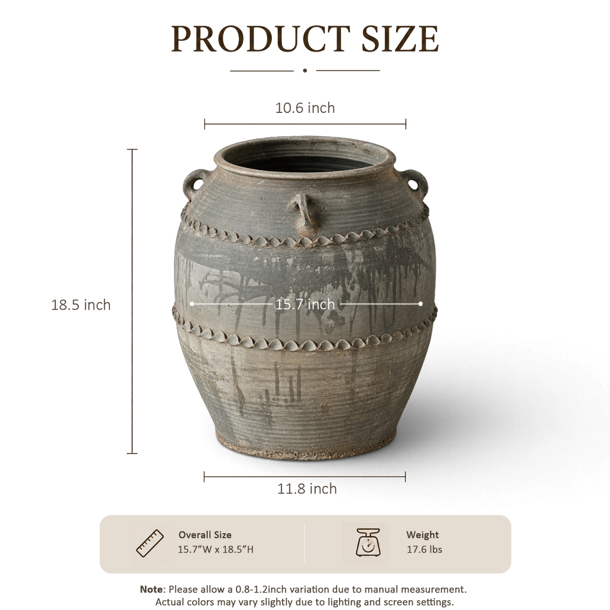 Gray Double-Handle Jar I