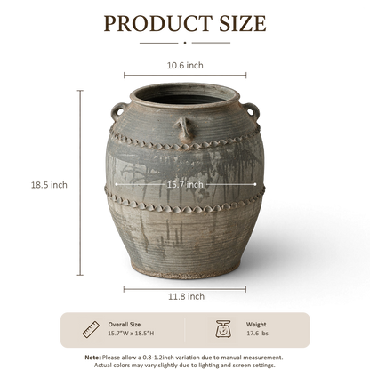 Gray Double-Handle Jar I